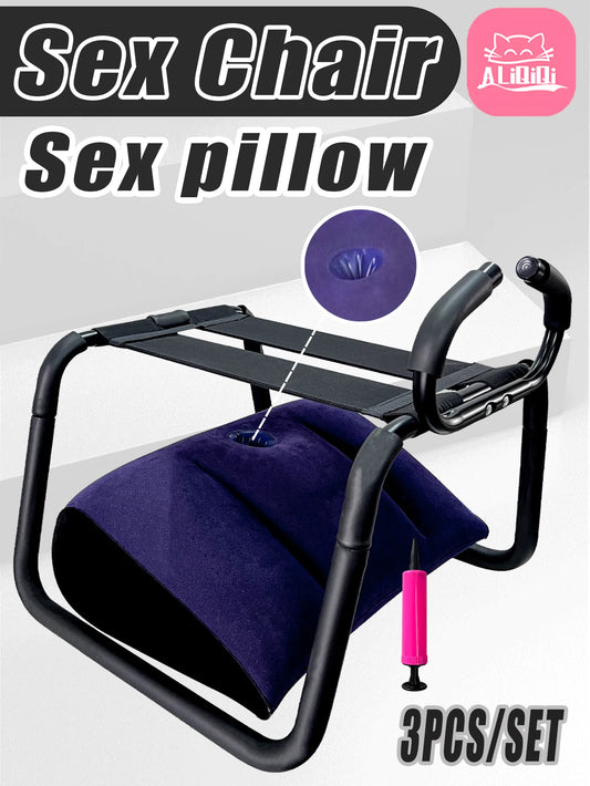 Sex Position Enhancer Chair Novelty Toy with Handrail for CouplesSex Stool Multifunction, Sex Chair Aid Bounced Sex Toys, SM