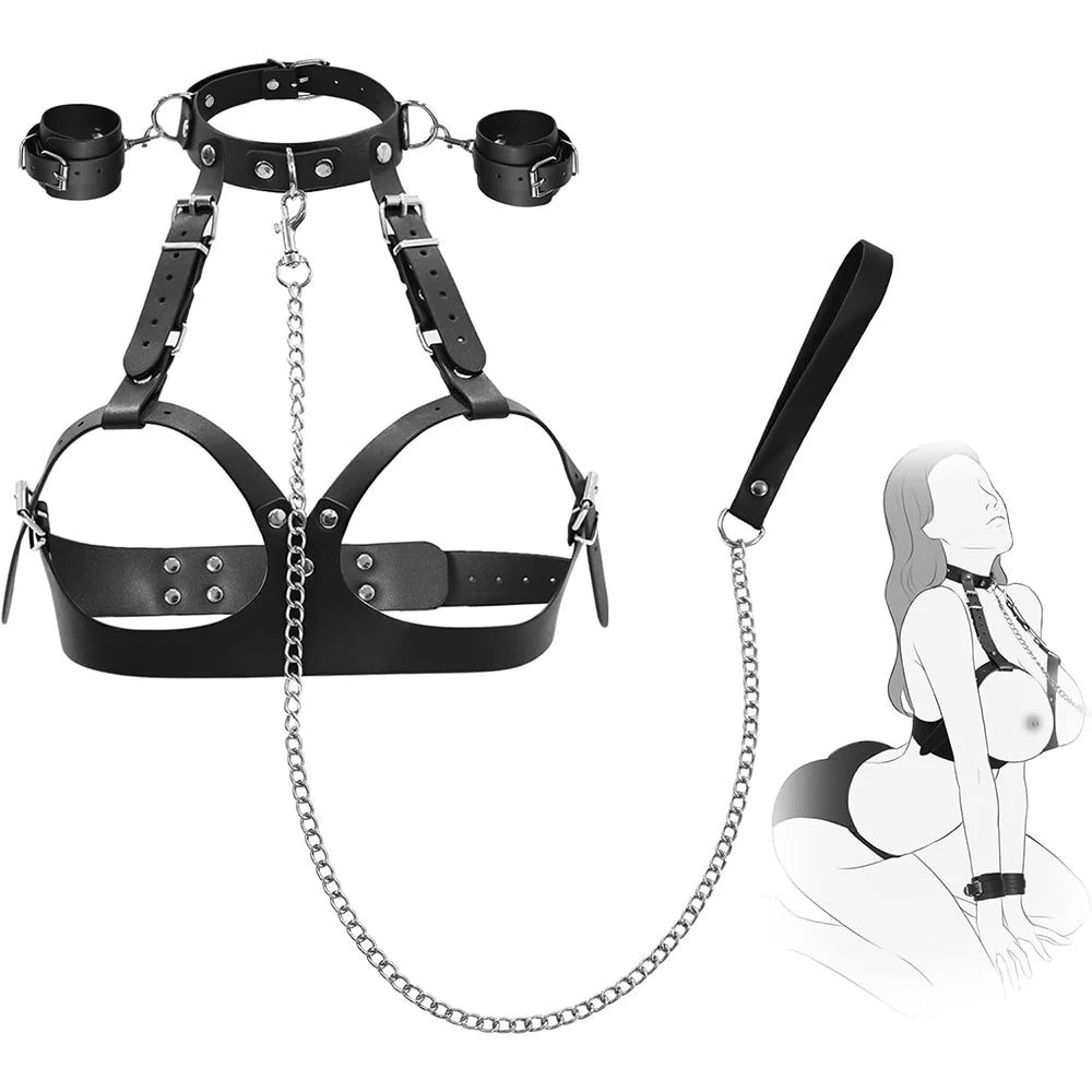 Sexy Garter Leather Harness Women Gothic Lingerie BDSM Bondage Belt Stocking Suspenders Leg Thigh Harness Toy for Adult 18+