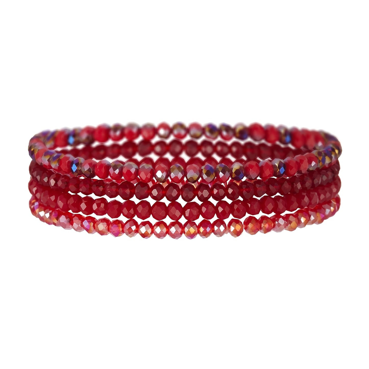 4pcs Boho Style Glass Bead Elastic Bracelets for Women - Colorful, Versatile, and Stylish Handmade Jewelry, Everyday Accessory|Vibrant Bracelets|Stretchy Material