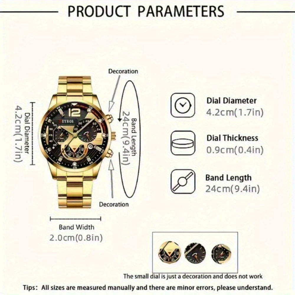 10pcs/ set Men Watches Sets, Casual Watches for Men Analog Alloy & Faux Leather Quartz Mens Watches, Multiple Color Men Watch, Ideal Choice for Gifts Wrist Watch, Reloj Para Hombre.