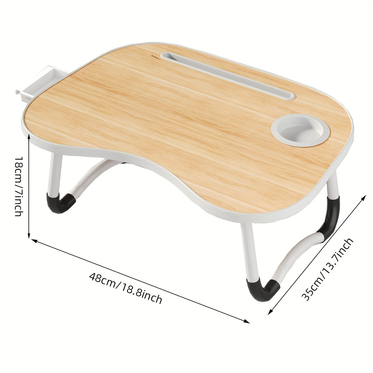 Portable Laptop Bed Table with Cup Holder & Tablet Card Slot - Multifunctional Tray for Eating, Reading, Writing - Stable Durable Foldable Design for Bed, Sofa, Floor - Lightweight & Space-Saving, Bed Table for Laptop, Sofa A