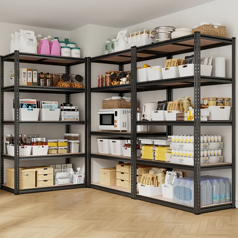[Heavy Duty Shelving] Heavy Duty 5 Tier 2000LBS Metal Shelving Units | 72"H /60"H Garage Shelving Storage Shelves, Adjustable Metal Shelving Unit for Garage Shelves Utility Rack Shelf for Basement Pantry Closet Shelves, Black