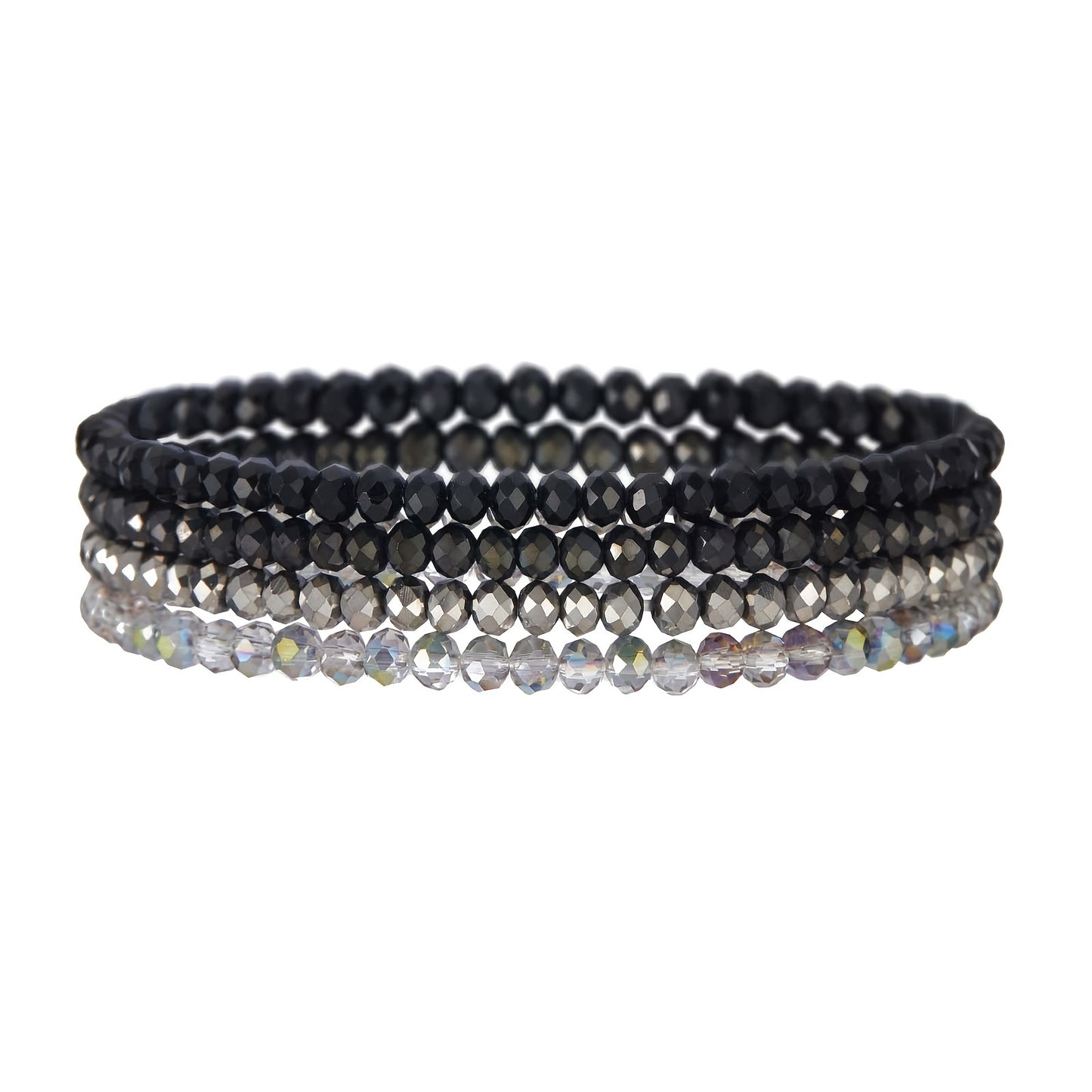 4pcs Boho Style Glass Bead Elastic Bracelets for Women - Colorful, Versatile, and Stylish Handmade Jewelry, Everyday Accessory|Vibrant Bracelets|Stretchy Material
