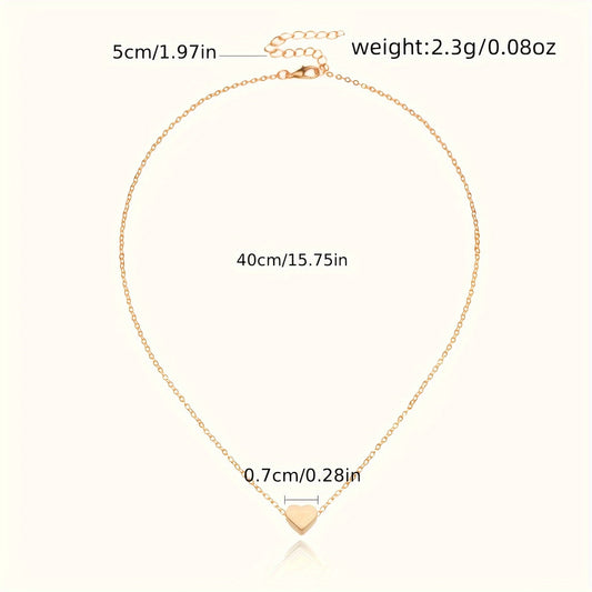 [Vintage Heart Necklace] Elegant Vintage Golden-Tone Heart Pendant Necklace | Durable Alloy Chain Jewelry for Women - Minimalist Everyday & Vacation Wear, Year-Round Versatile Accessory, Special Occasion Jewelry, Delicate Jew