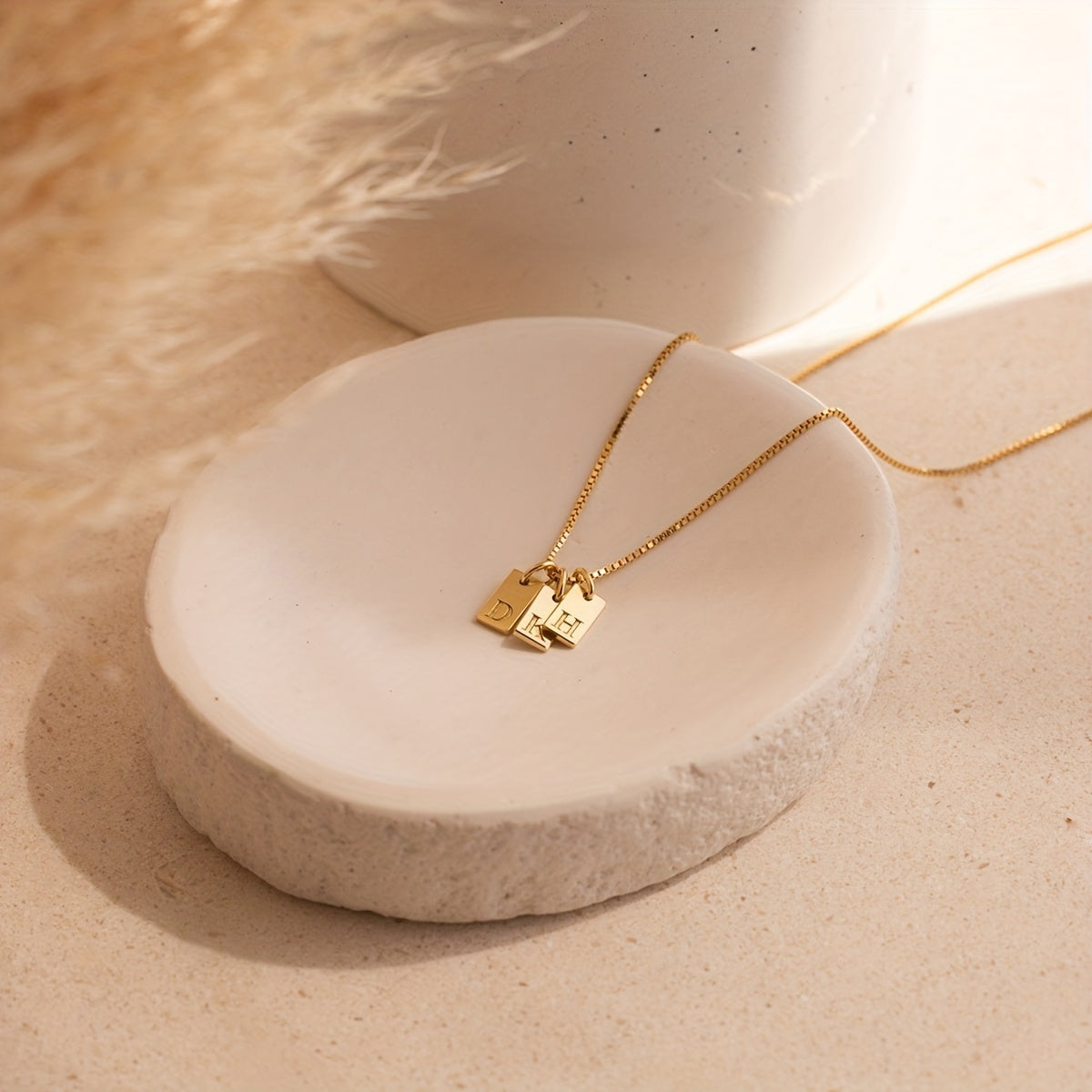 Initials Necklace for Women - 14k Golden Plated Delicate Monogram Pendant, Name Jewelry Gift for Valentine's Day, Everyday Elegance & Year-Round Wear, Necklace, Elegant Accessory, Luxurious Appearance