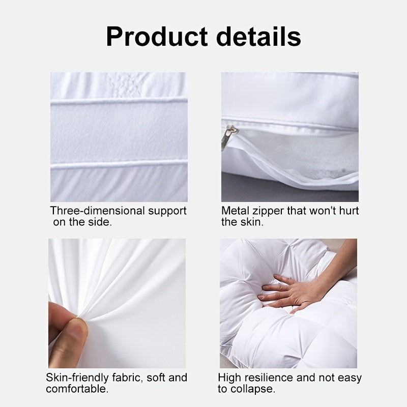 2pcs Luxury 5-Star Hotel Quality Pillows, 19x29 Inches - Deep Sleep Neck Support, Non-Collapse High Pillow Core for All Seasons, Hypoallergenic Polyester Cover, Modern Pillow Design|Soft Texture Finish, Pillows for Sleeping,