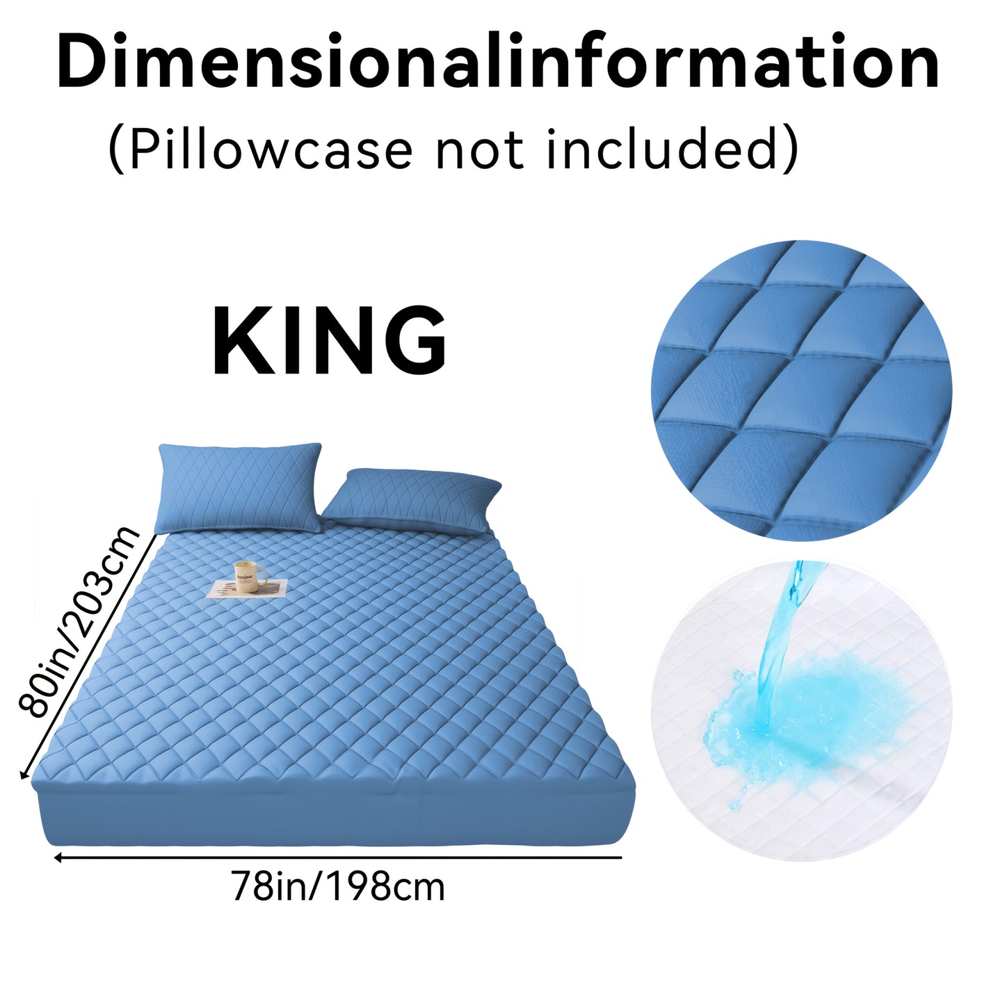 1pc Cooling Waterproof Mattress Protector, Cool And Comfortable, Layered Fitted Sheet, Solid Color Bedding Design, Can Be Used As A Separate Bedspread, 9-15 Inches Deep Pocket, Ideal For Bedroom, Guest Room And Hotel Mattress