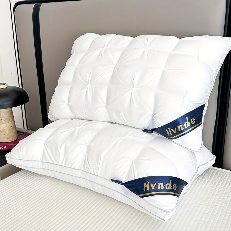2pcs Luxury 5-Star Hotel Quality Pillows, 19x29 Inches - Deep Sleep Neck Support, Non-Collapse High Pillow Core for All Seasons, Hypoallergenic Polyester Cover, Modern Pillow Design|Soft Texture Finish, Pillows for Sleeping,