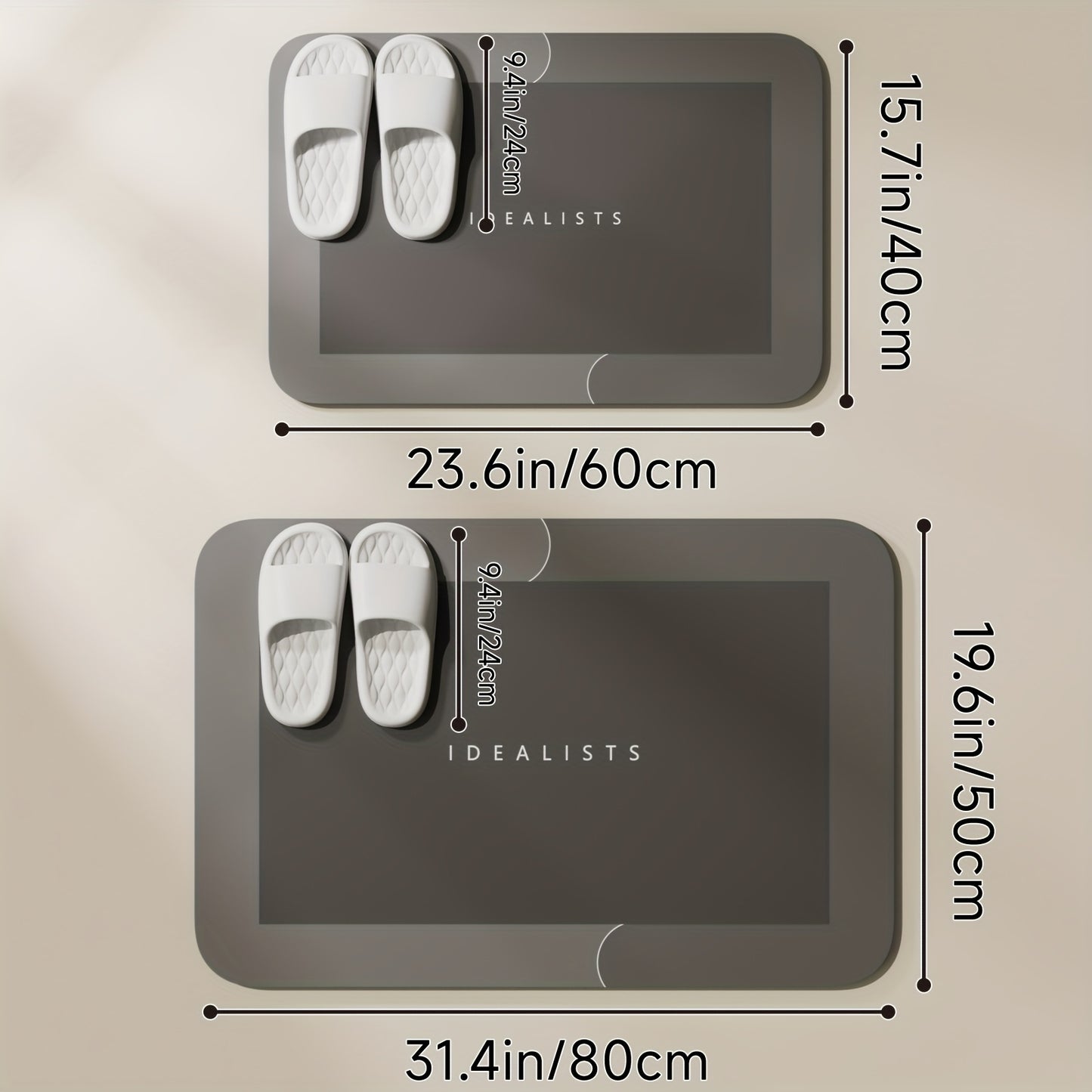 Super Absorbent Diatomite Bath Mat - Quick Dry, Non-slip And Water-absorbing Floor Mat, Soft And Comfortable Bathroom Mat, Suitable For Bathroom, Shower, Laundry Room, Bedroom, Living Room, Doorstep Mat, Kitchen Floor Mat, RV