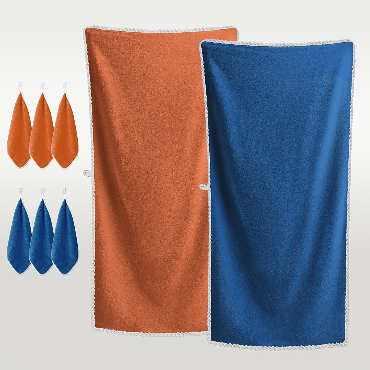 [Bath Towel Set] 8pcs Bath Towel Set - 2pcsExtra Large Bath Towel & 6pcs Bath Towel Bath Towel Hair Drying Turban Super Soft High Absorbent for Family, Couple