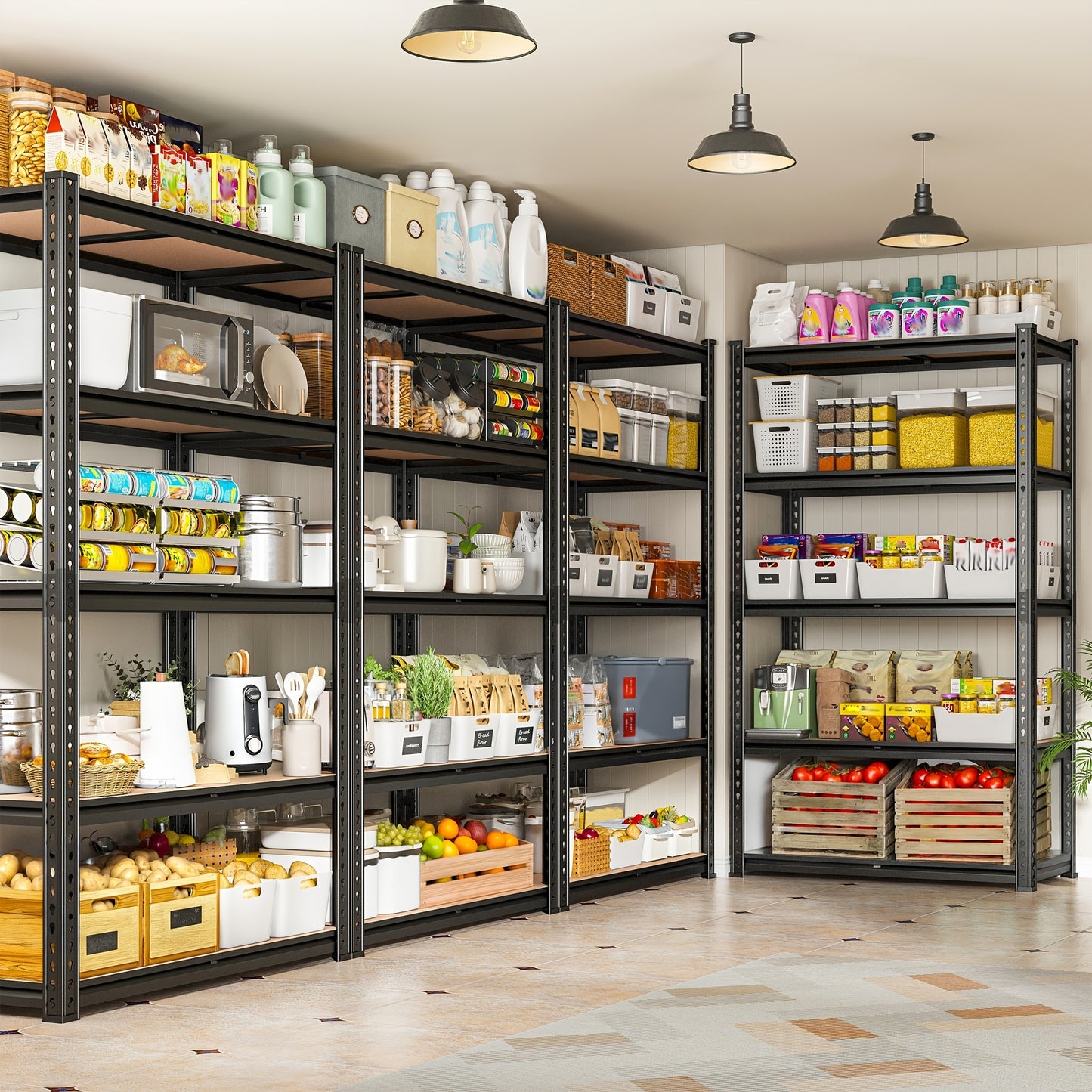 2000LBS Garage Shelving Storage Shelves Heavy Duty Shelving 5 Tier Metal Shelving Units For Garage Shelves 72"H X35.5"W X 15.8"D, Adjustable Metal Shelving Unit For Garage Shelves Utility Rack Shelf For Basement Pantry Closet