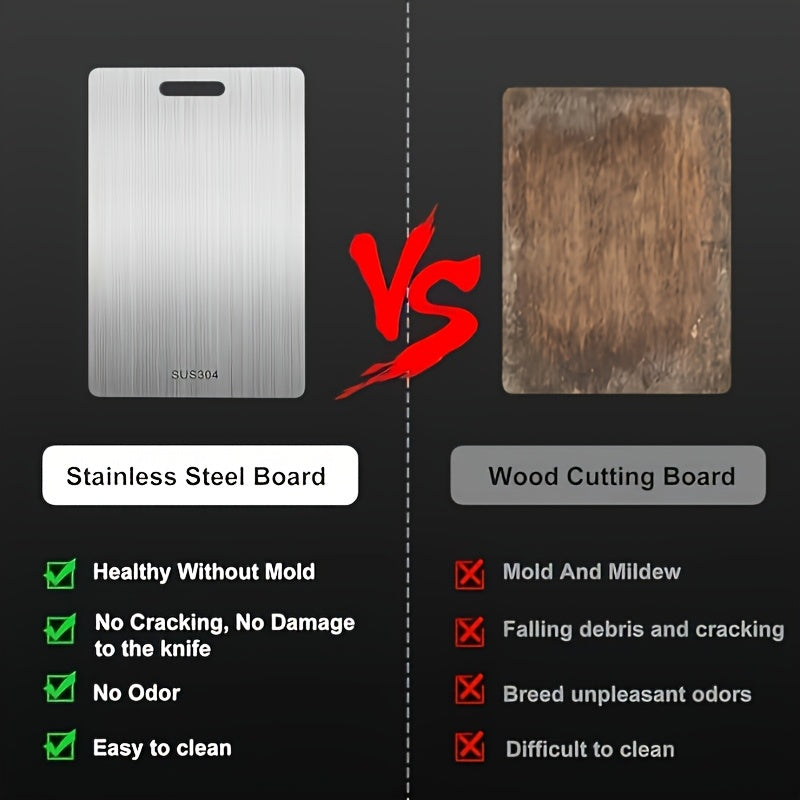 Premium Stainless Steel 2025 Double-Sided - Food Grade Stainless Steel Cutting Board For Kitchen And Dining