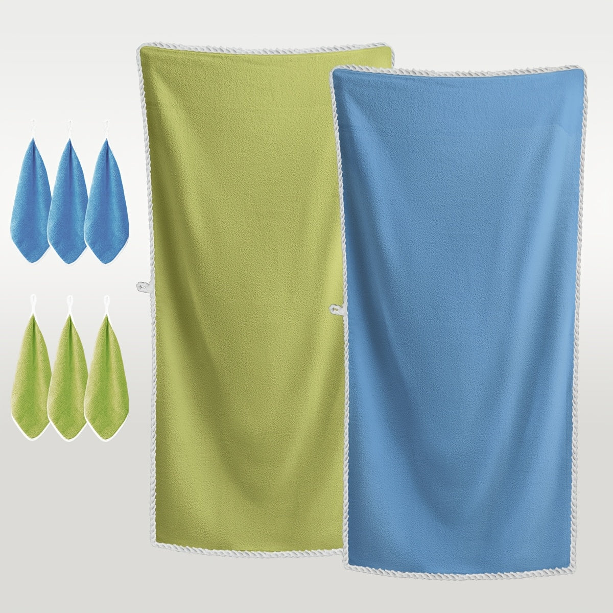 [Bath Towel Set] 8pcs Bath Towel Set - 2pcsExtra Large Bath Towel & 6pcs Bath Towel Bath Towel Hair Drying Turban Super Soft High Absorbent for Family, Couple