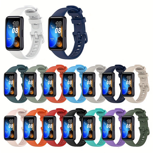 Multi-Color Silicone Wristbands Straps for Huawei Band 8/Huawei Band 9 - Fashionable, Durable, and Comfortable Replacement Watch Bands with Tang Buckle Clasp - Stylish and Versatile Accessories for Everyday Wear