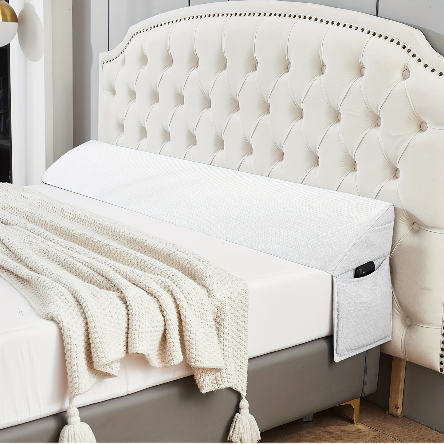 Bed Wedge Pillow - Bed Gap Filler Mattress Wedge Headboard Pillow Close The Gap Between Your Headboard or Wall for Sleeping Backrest Pillow