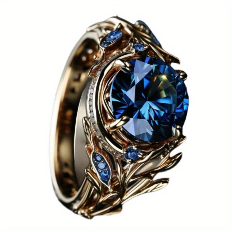 925 Silver Fashion Set Synthetic Sapphire Ring - Vintage Style Jewelry, Elegant in All Seasons, Suitable for Daily Wear and Party/ Birthday/ Anniversary/ Mother's Day/ Father's Day/ Christmas Gifts