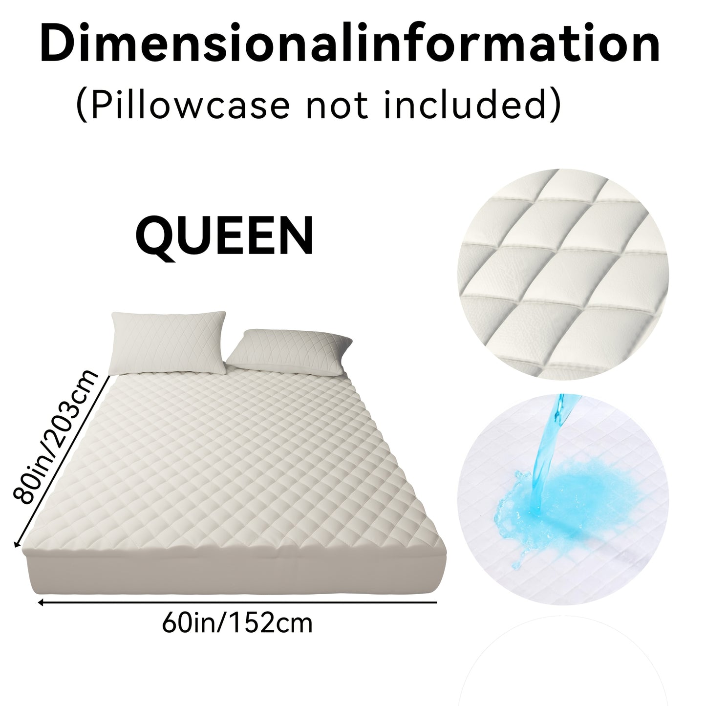 1pc Cooling Waterproof Mattress Protector, Cool And Comfortable, Layered Fitted Sheet, Solid Color Bedding Design, Can Be Used As A Separate Bedspread, 9-15 Inches Deep Pocket, Ideal For Bedroom, Guest Room And Hotel Mattress