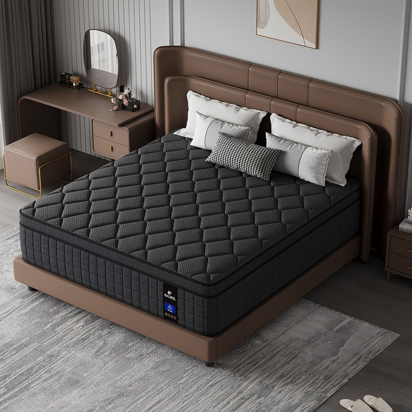 8in/10in/12in/14in Twin, Full, Queen, King, Mattress Memony Foam And Spring, Hybrid Mattress, Medium Firmness, Lumbar Support, for Home RoomsHotels, Boxed,
