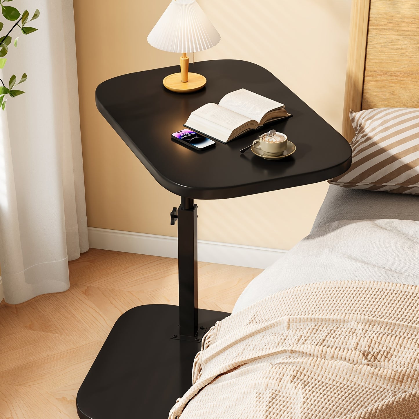Laptop table, a mobile and adjustable side table/folding table, suitable for home office desks, coffee tables and bedside sofas, used in office reception, offices, holiday and Mother's Day gifts.