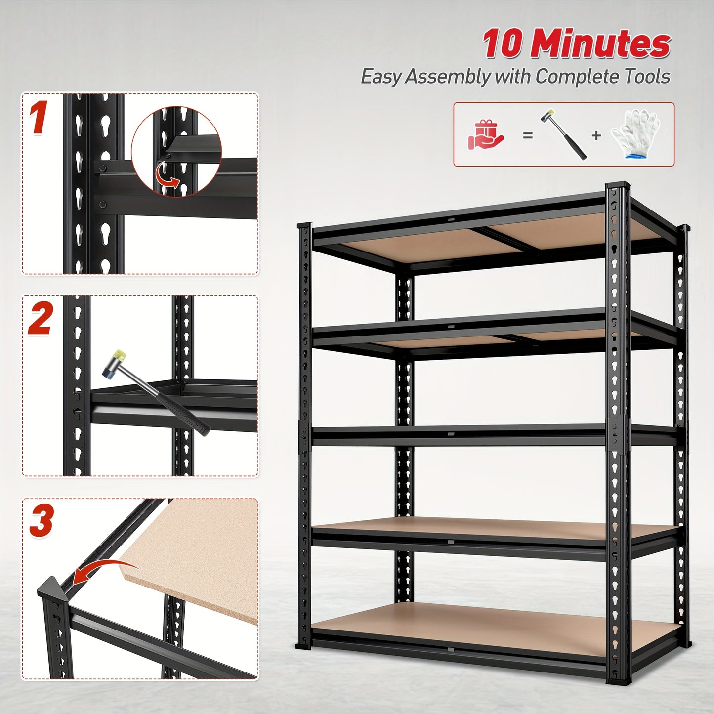 2000LBS Garage Shelving Storage Shelves Heavy Duty Shelving 5 Tier Metal Shelving Units For Garage Shelves 72"H X35.5"W X 15.8"D, Adjustable Metal Shelving Unit For Garage Shelves Utility Rack Shelf For Basement Pantry Closet
