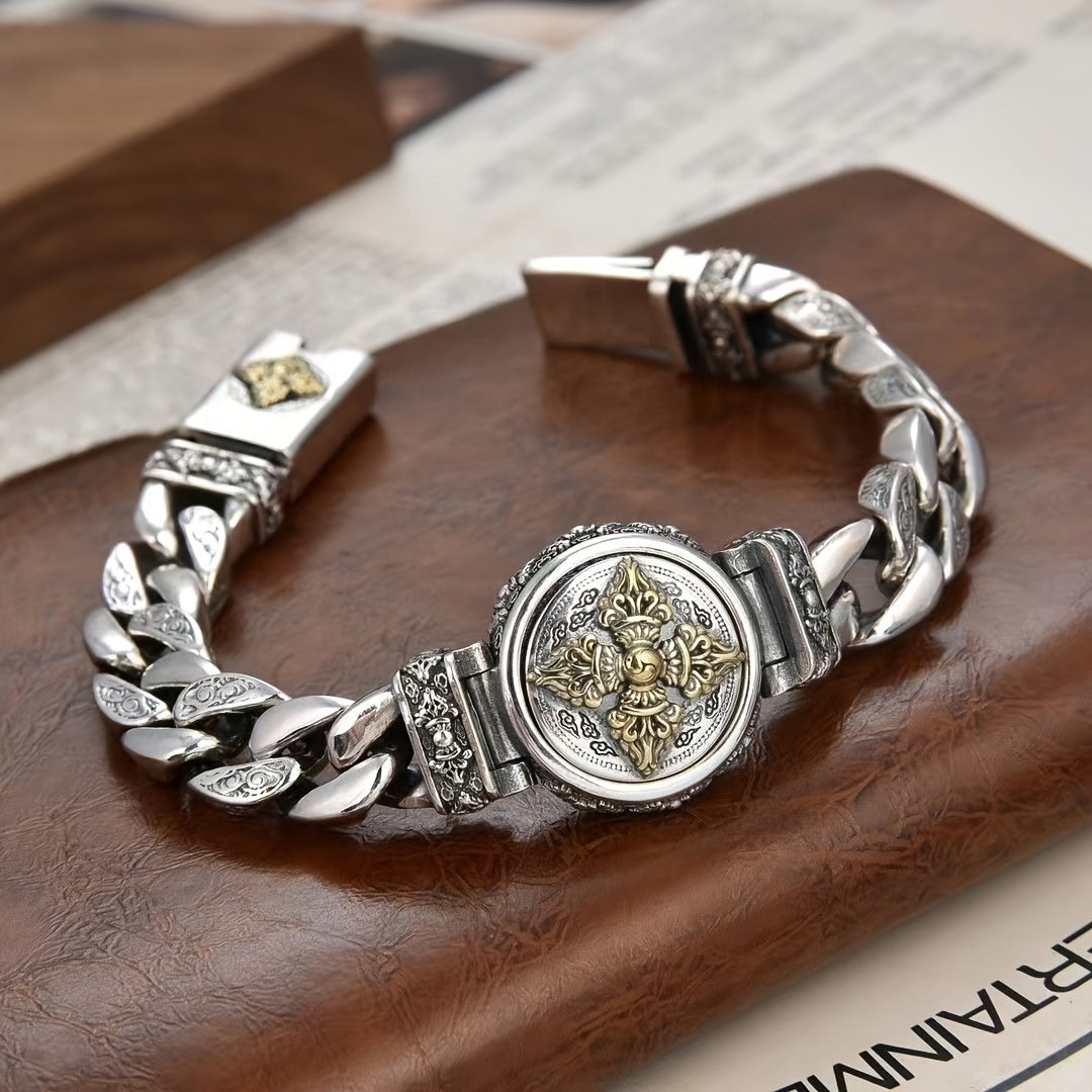 High-End Copper Fashion Bracelet - Rotatable Ethnic Retro Design - Non-Magnetic Jewelry Accessory