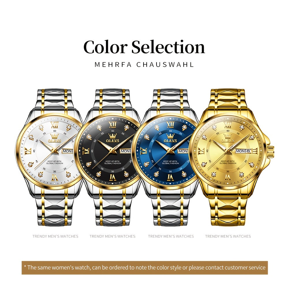 OLEVS Top Brand Original Men Quartz Watch Casual Business Watch For Men Calendar Luminous Fashion Men'S Wrist Watches