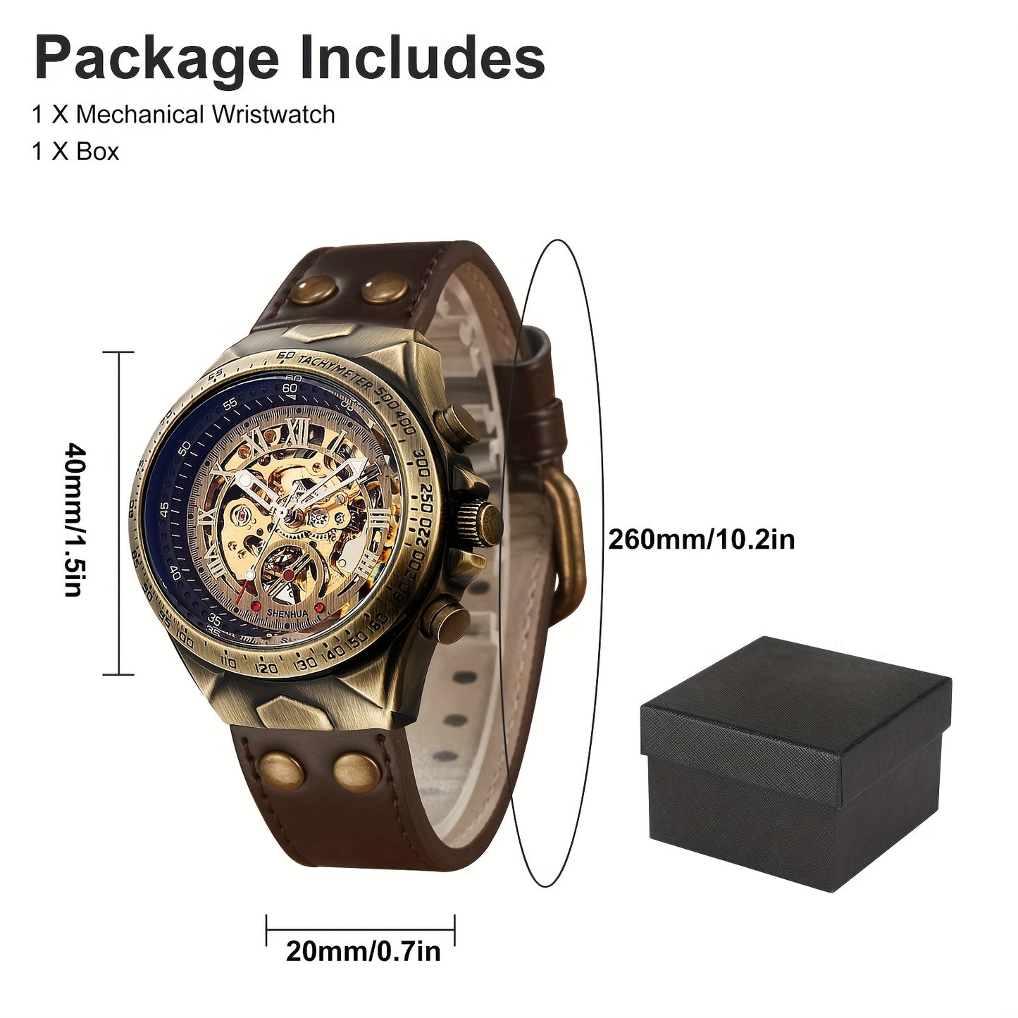 Automatic Mechanical Wristwatch for Men, Luxury Classic Skeleton Dial Watch, Retro Design for Casual Fashion, Ideal Gift for Labor Day/Christmas/Thanksgiving/Birthday