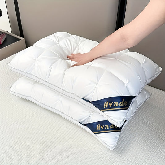 2pcs Luxury 5-Star Hotel Quality Pillows, 19x29 Inches - Deep Sleep Neck Support, Non-Collapse High Pillow Core for All Seasons, Hypoallergenic Polyester Cover, Modern Pillow Design|Soft Texture Finish, Pillows for Sleeping,