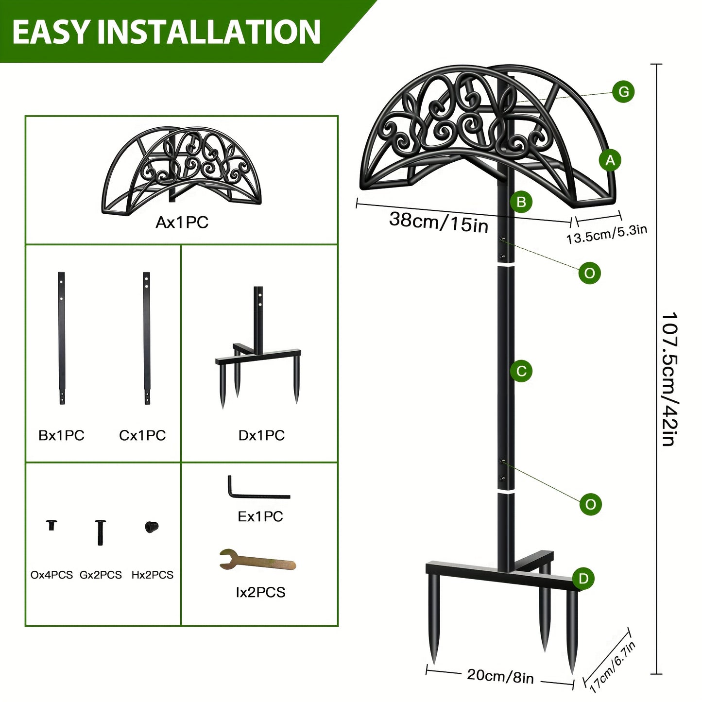 1pc Metal Garden Hose Holder, Outdoor Water Hose Holder with Hose Reel, Easy to Assemble, Detachable Design for Convenient Storage, for Outdoor, Garden, Patio Lawn, Black