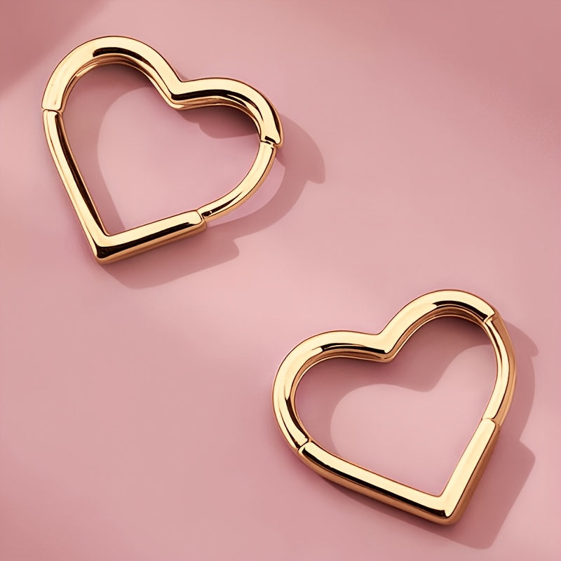 Hypoallergenic stainless steel heart-shaped earrings, comfortable and versatile, simple and elegant, high-quality fashionable Women's earrings for daily wear or parties, jewelry accessories, are exquisite gifts for women.