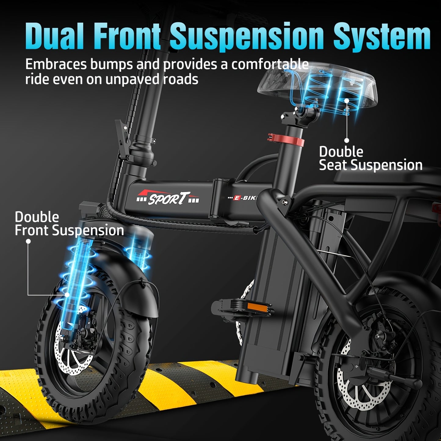 500W Lightweight Folding Electric Bike for Adults - 20MPH 35-Mile Range Commuter E-Bike with 48V 10AH Removable Battery, Front Headlight & Disc Brakes, 385 lbs Capacity, Alloy Steel Frame, Black, Foldable Electric Bike, Urban