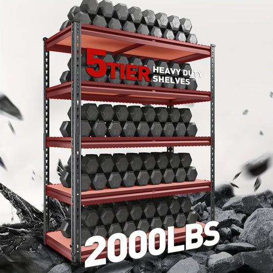 2000LBS Garage Shelving Storage Shelves Heavy Duty Shelving 5 Tier Metal Shelving Units For Garage Shelves 72"H X35.5"W X 15.8"D, Adjustable Metal Shelving Unit For Garage Shelves Utility Rack Shelf For Basement Pantry Closet