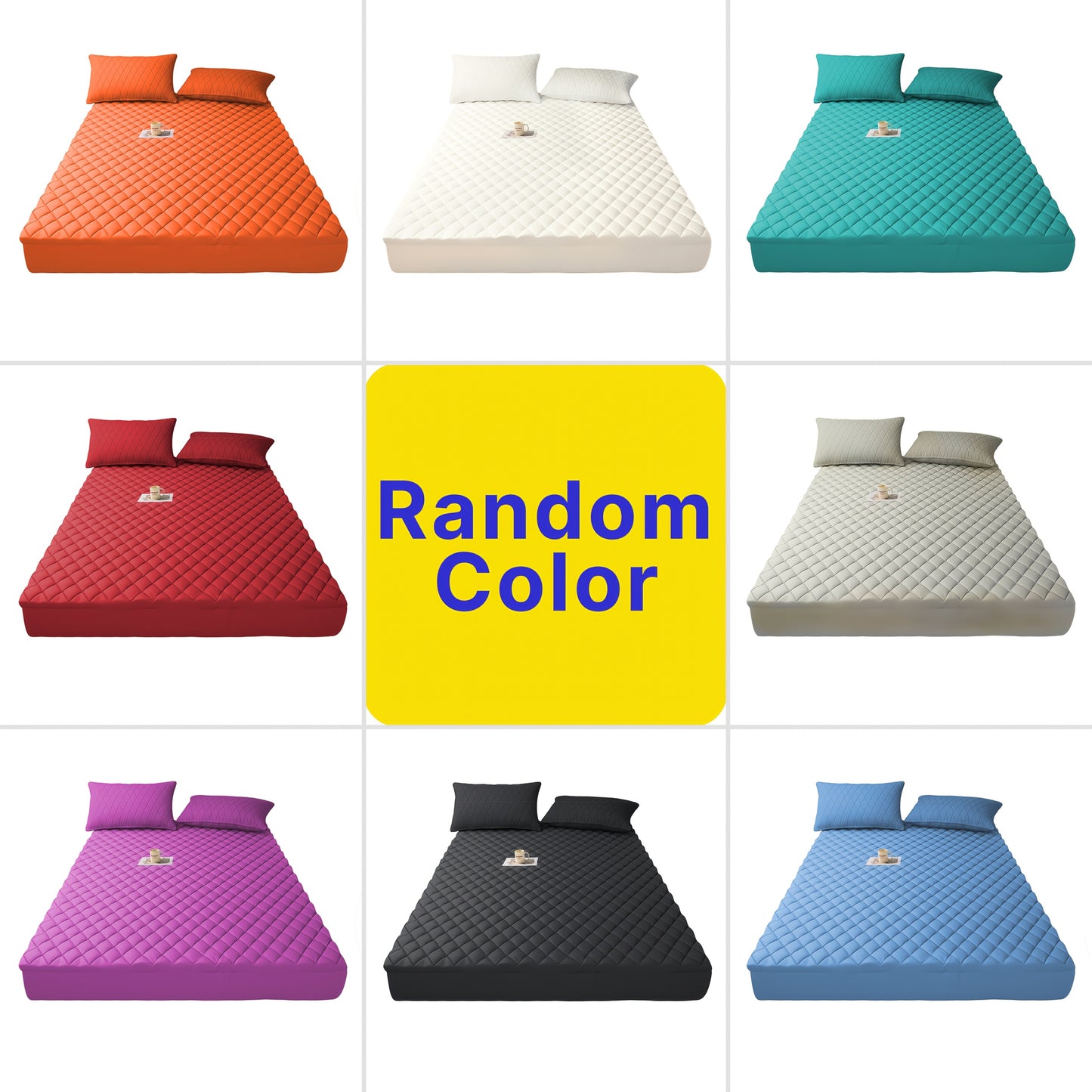 1pc Cooling Waterproof Mattress Protector, Cool And Comfortable, Layered Fitted Sheet, Solid Color Bedding Design, Can Be Used As A Separate Bedspread, 9-15 Inches Deep Pocket, Ideal For Bedroom, Guest Room And Hotel Mattress
