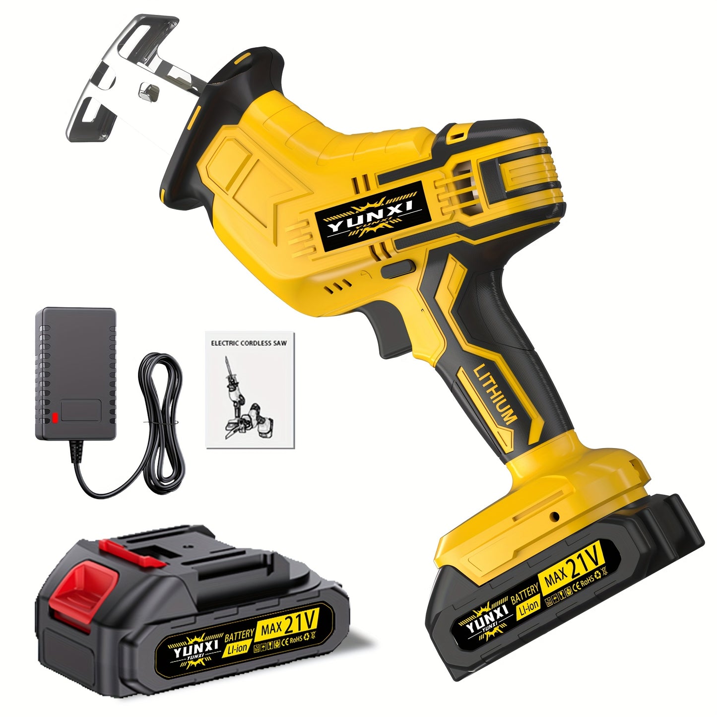 2025 Newly Upgraded Wireless Rotary Saw And Electric Reciprocating Saw in 2025, Equipped with Blade Set And Wood/Metal/Pvc Cutting Charger, And Featuring Multiple Safety Functions, Including a Safety Lock for Multi-Purpose Cu