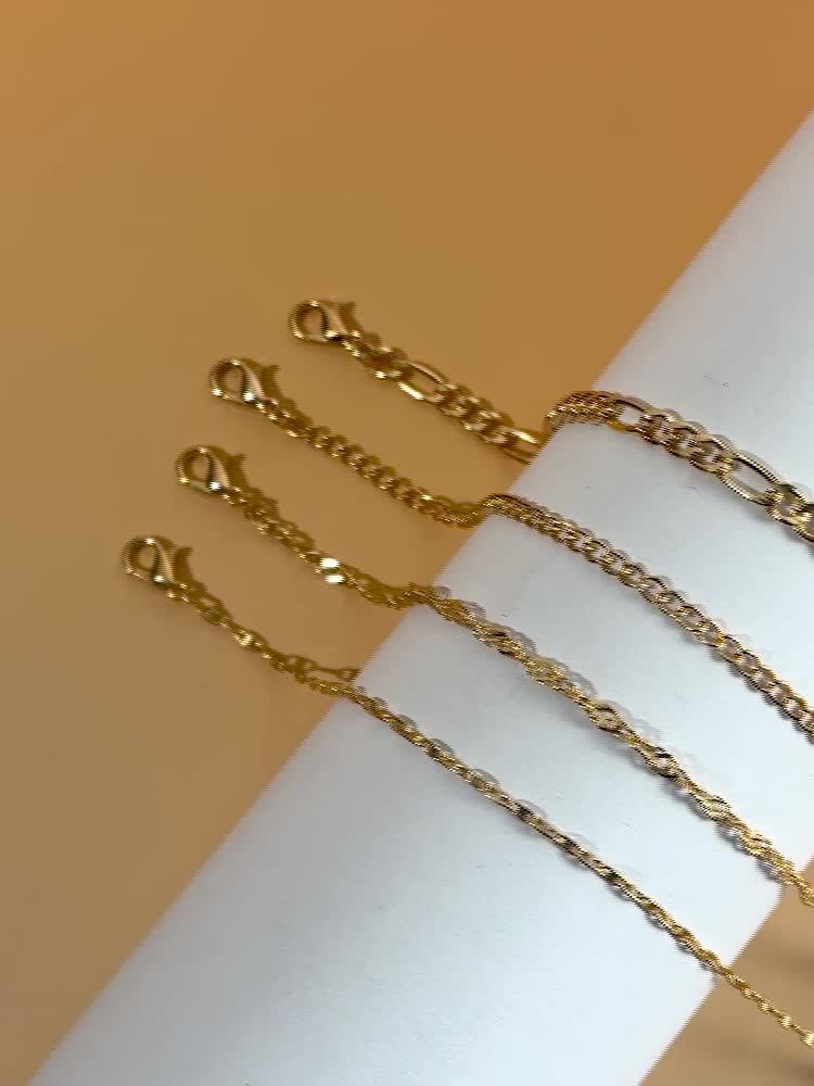 Four-piece Set of Fashionable and Simple Chain Anklets, Metal Alloy Foot Chain Set