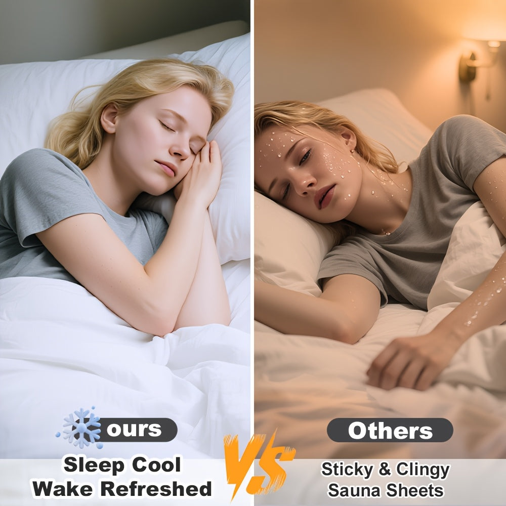 [Cooling Bed Sheets] Ice Cooling Bed Sheet Set, Heat Relief 2000TC Luxury Sheets for Hot Sleepers, Moisture Wicking & Temperature Regulating, NightBreeze Luxe Cooling Sheet Sets