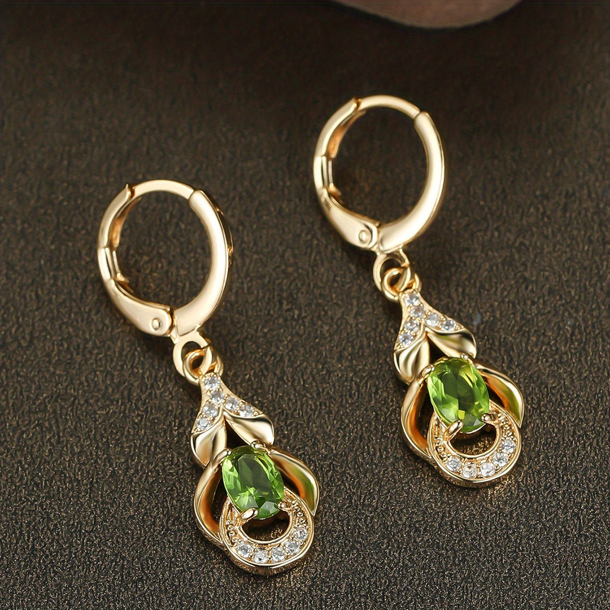 [Elegant Earrings] 18K Gold Plated Elegant Zirconia Drop Earrings | Women's Ear Jewelry For Banquet Dinner Decor
