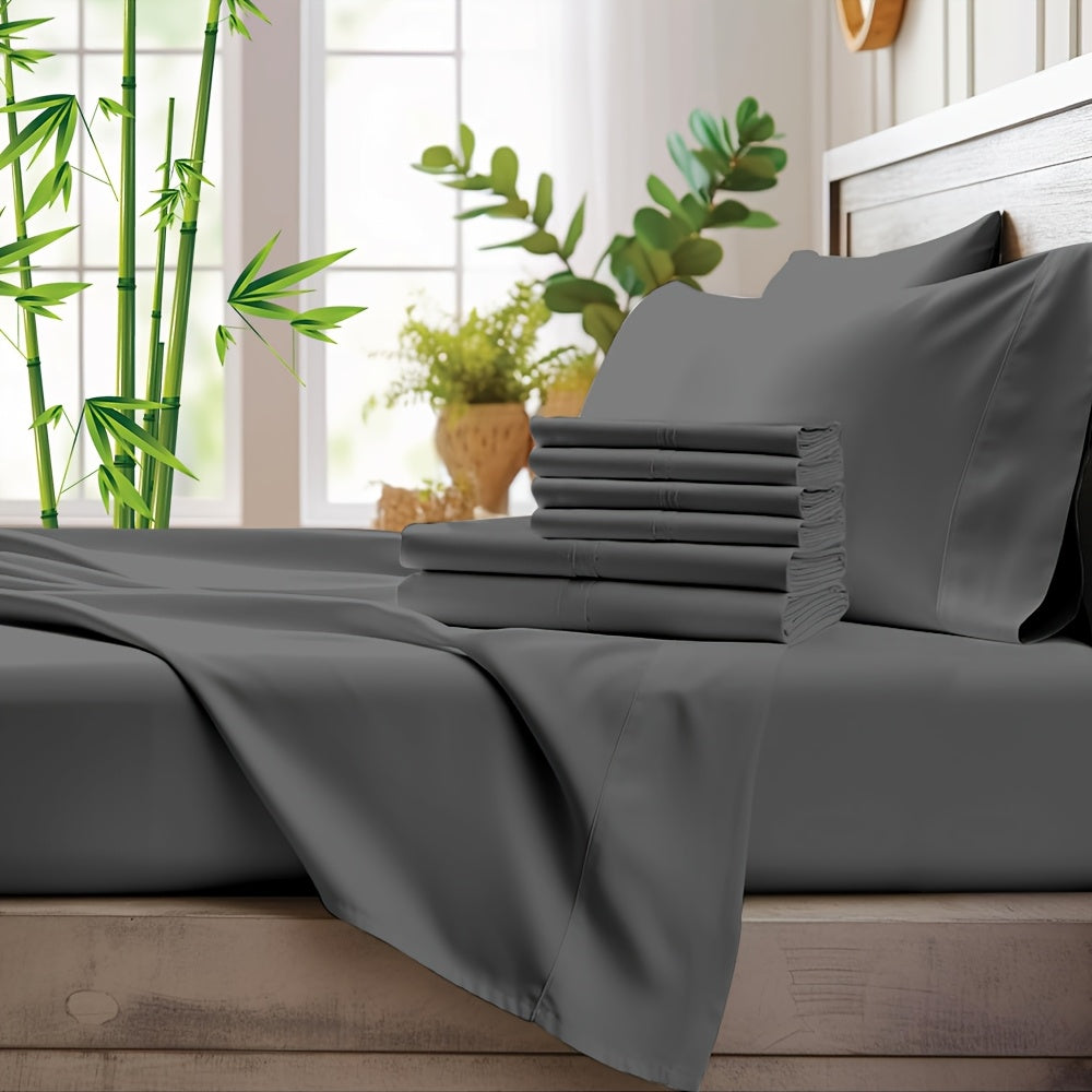[Cooling Bed Sheets] Ice Cooling Bed Sheet Set, Heat Relief 2000TC Luxury Sheets for Hot Sleepers, Moisture Wicking & Temperature Regulating, NightBreeze Luxe Cooling Sheet Sets