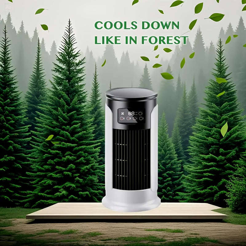 [Portable AC] 3-in-1 Portable Air Conditioner with Speed Control | Quiet & Lightweight Mini AC for Family and Office, Digital Display, USB Powered, Perfect for Beachside Summer Breeze, Office Humidifier, Stylish Christmas Gif