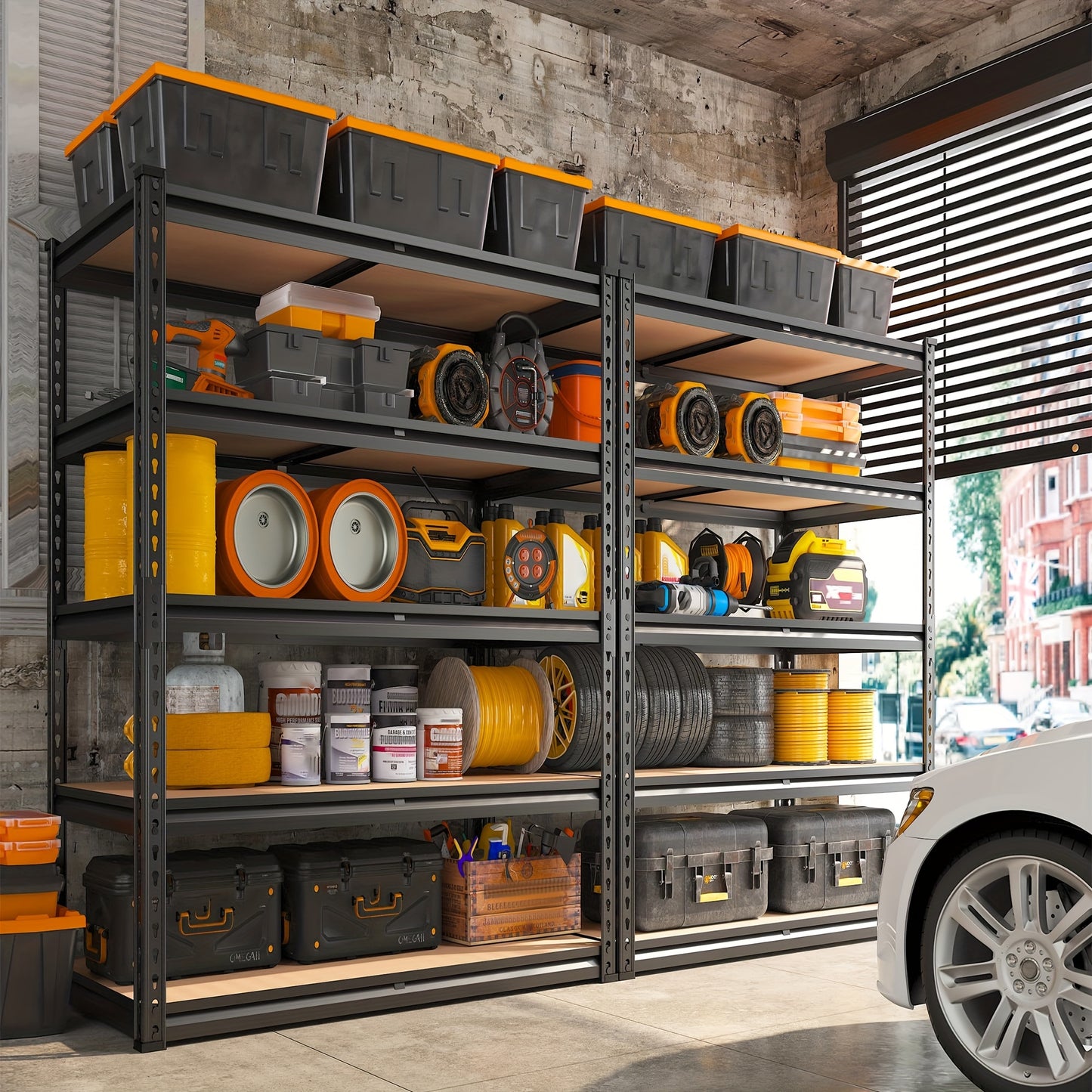 2000LBS Garage Shelving Storage Shelves Heavy Duty Shelving 5 Tier Metal Shelving Units For Garage Shelves 72"H X35.5"W X 15.8"D, Adjustable Metal Shelving Unit For Garage Shelves Utility Rack Shelf For Basement Pantry Closet