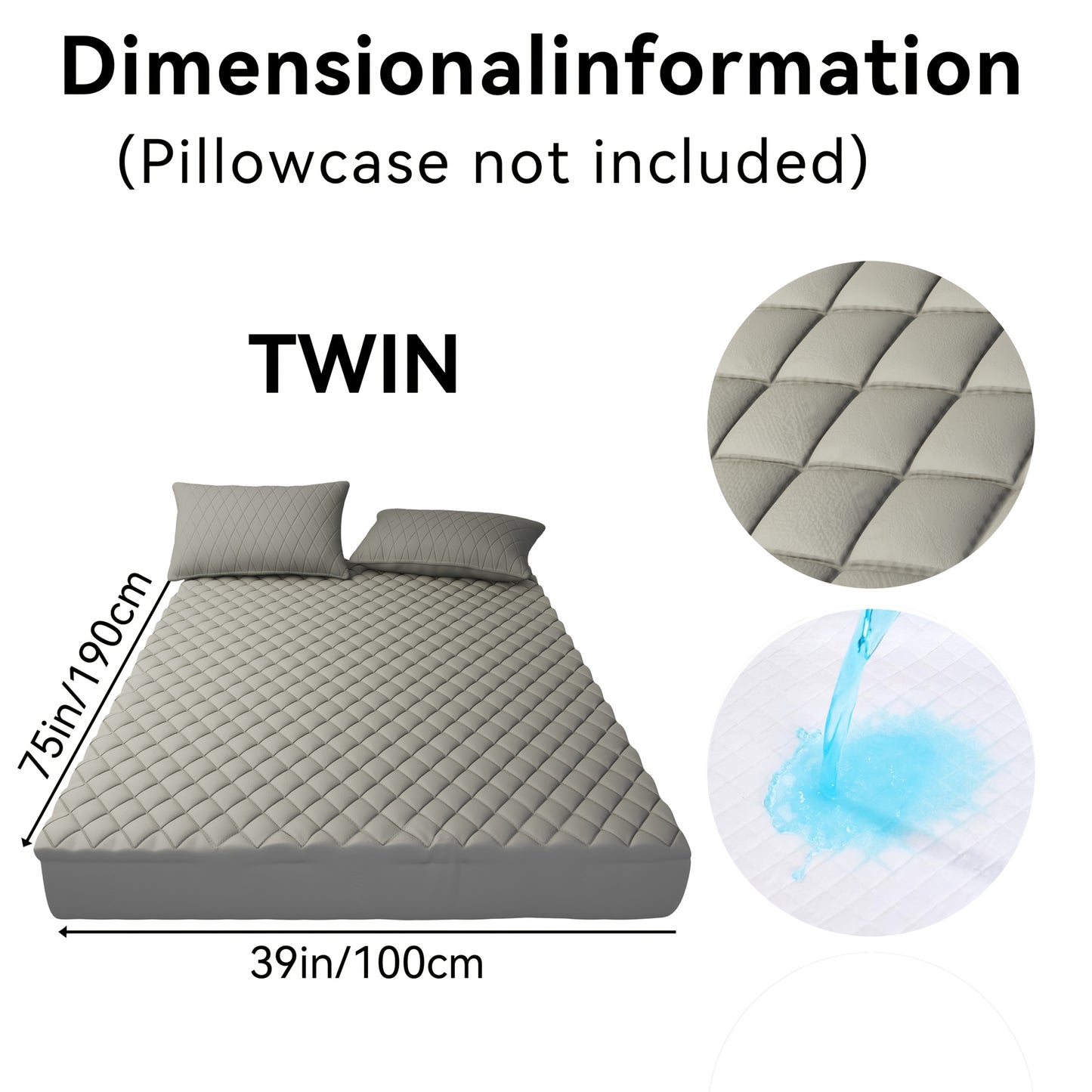 1pc Cooling Waterproof Mattress Protector, Cool And Comfortable, Layered Fitted Sheet, Solid Color Bedding Design, Can Be Used As A Separate Bedspread, 9-15 Inches Deep Pocket, Ideal For Bedroom, Guest Room And Hotel Mattress